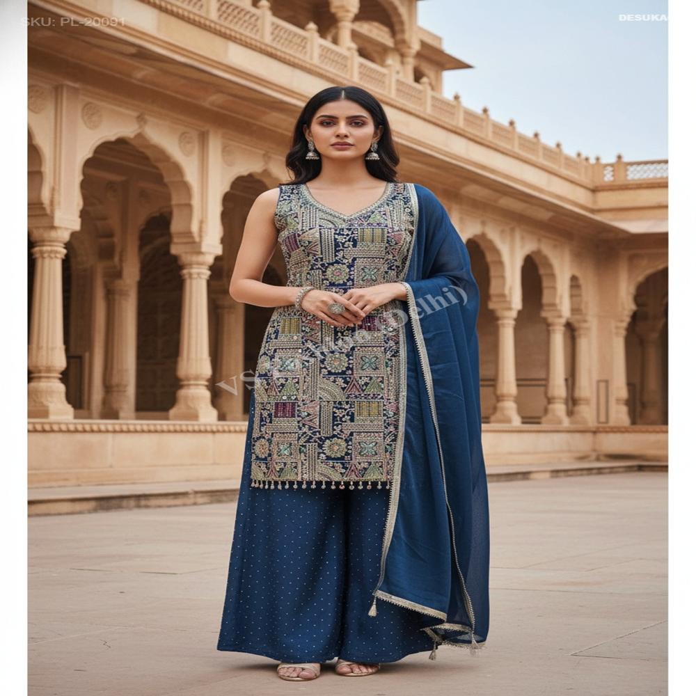 Premium Silk Palazzo Suit