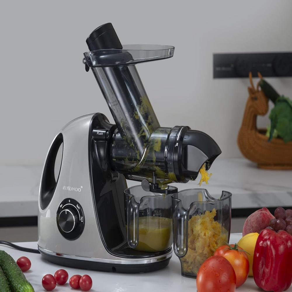 Russell Hobbs RJE150H 150 Watts Cold Press Whole Slow Juicer |Horizontal Design Copper Motor |Wide Feed Chute |500ml Jug & Pulp Containers | Quiet Operation | Dishwasher Safe Parts | 2-Year Warranty