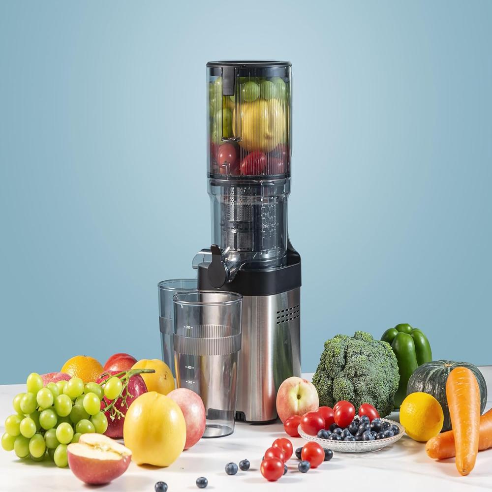 Russell Hobbs RJE180V 180W Cold Press Whole Slow Juicer | Copper Motor, Ultra-Wide Feed Chute | 500ml Jug & Pulp Containers | Reverse Function & Drip-Free Smart Cap | Quiet Operation | 2-Year Warranty
