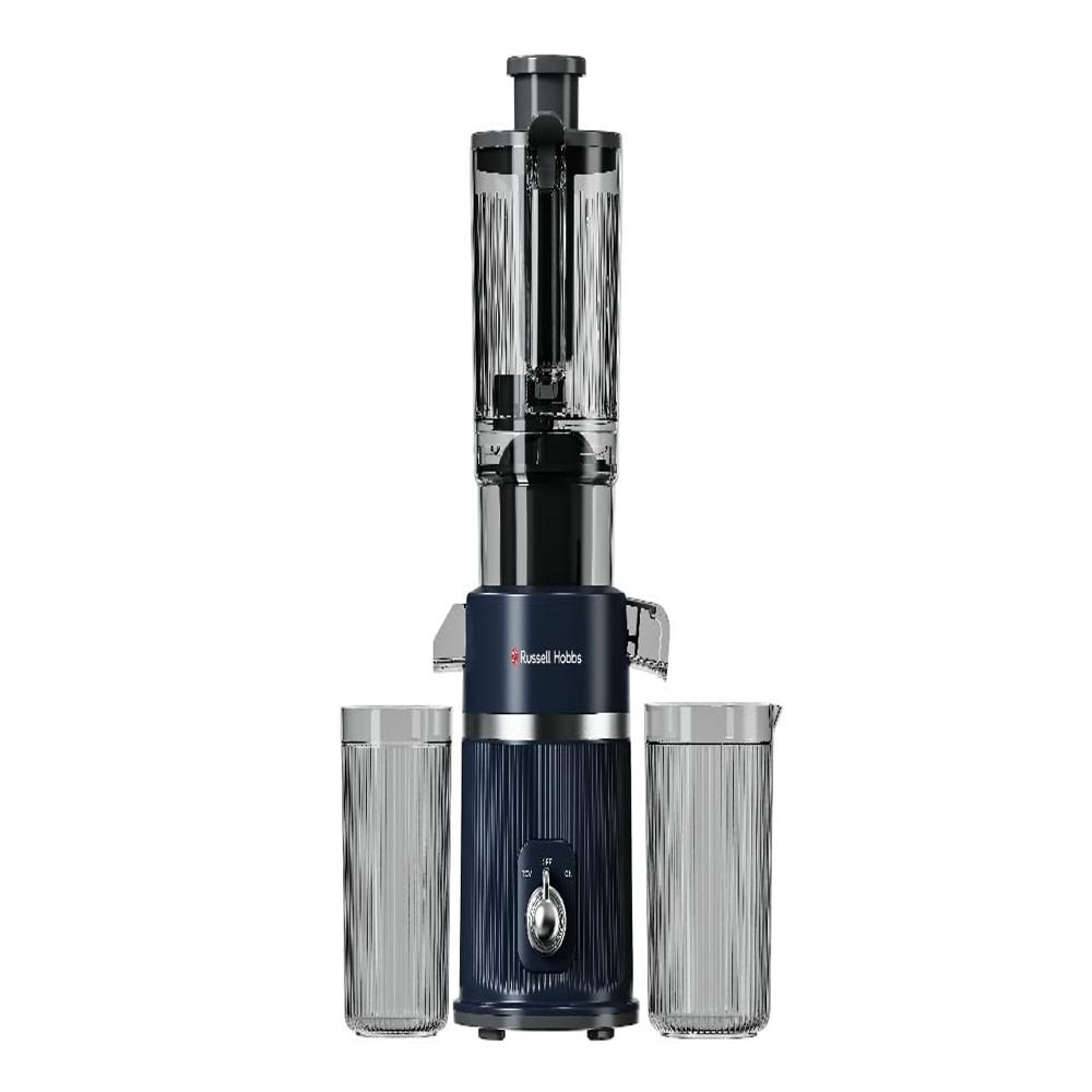 Russell Hobbs 200W Vitality Lite Power Slow Juicer | Compact Vertical, Copper Motor, 110 mm Ultra-Wide Chute | Reverse Function, Quiet, 60 RPM High Yield, Easy-Clean with Large Pulp Jug | RJE200V