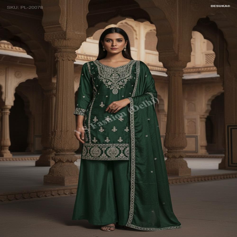 PL-20078_Long Kurti Palazzo Suit