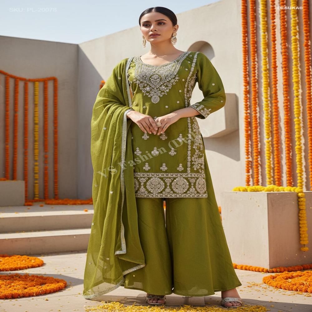PL-20078_Long Kurti Palazzo Suit