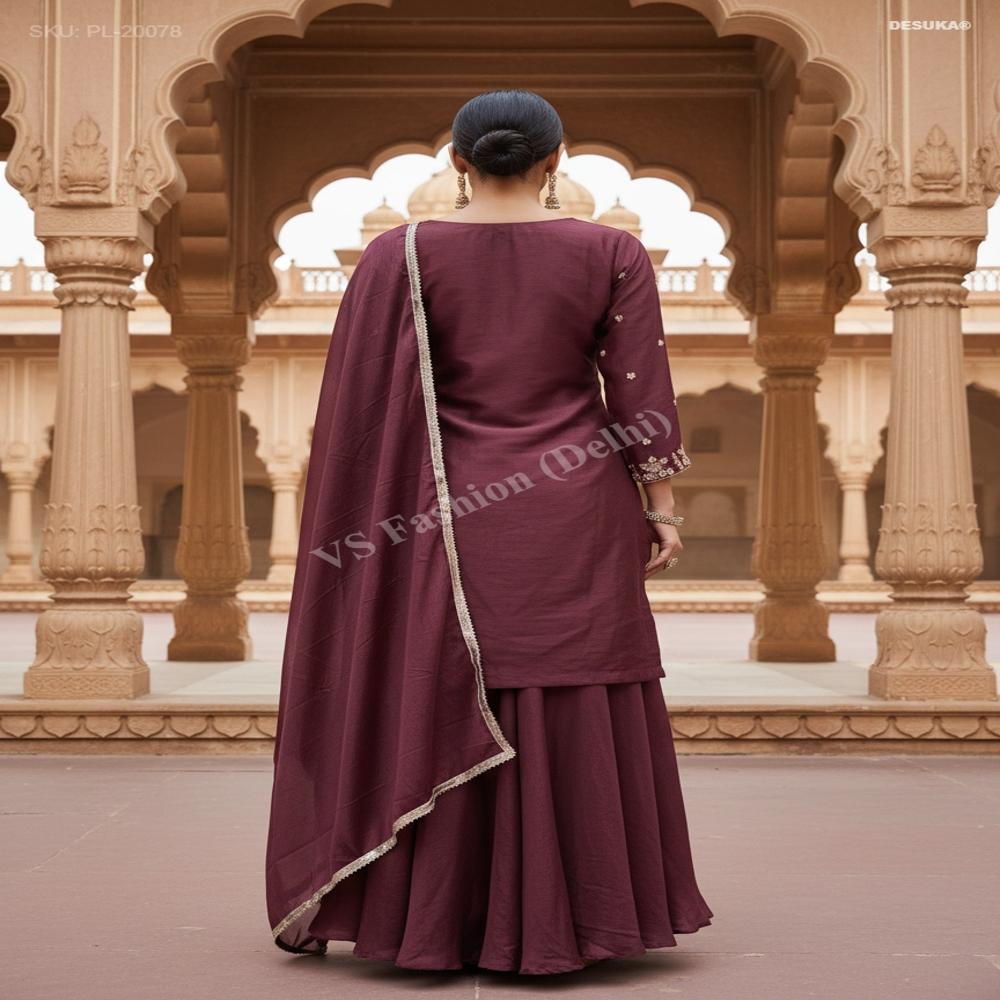 PL-20078_Long Kurti Palazzo Suit