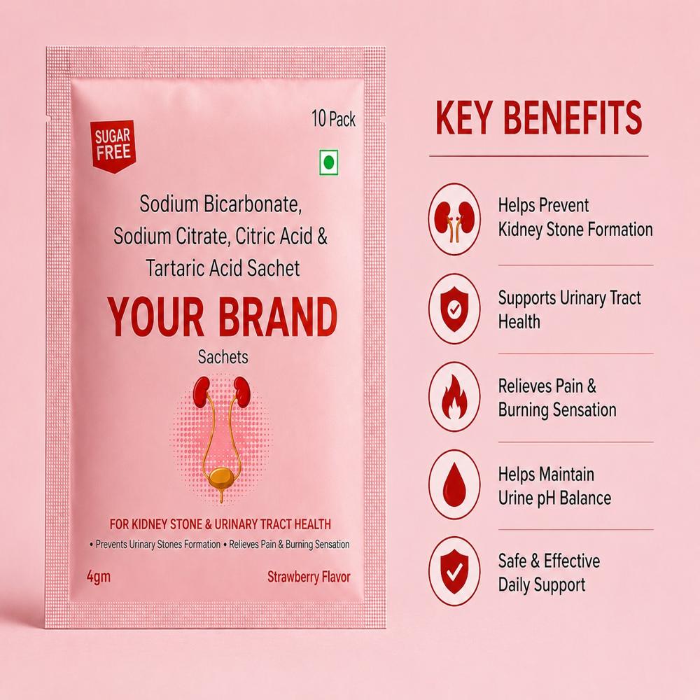 Sodium Bicarbonate, Sodium Citrate, Tartaric Citric Acid sachets