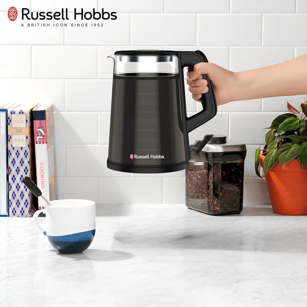 Russell Hobbs NeoKettle 1.2L 1350W Black Stainless Steel Kettle