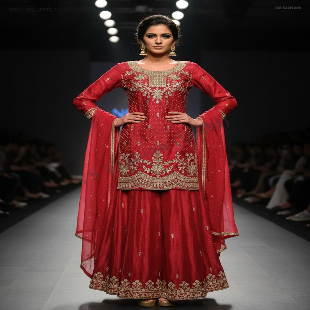 PL-20127_Zari Embroidered Palazzo Suit