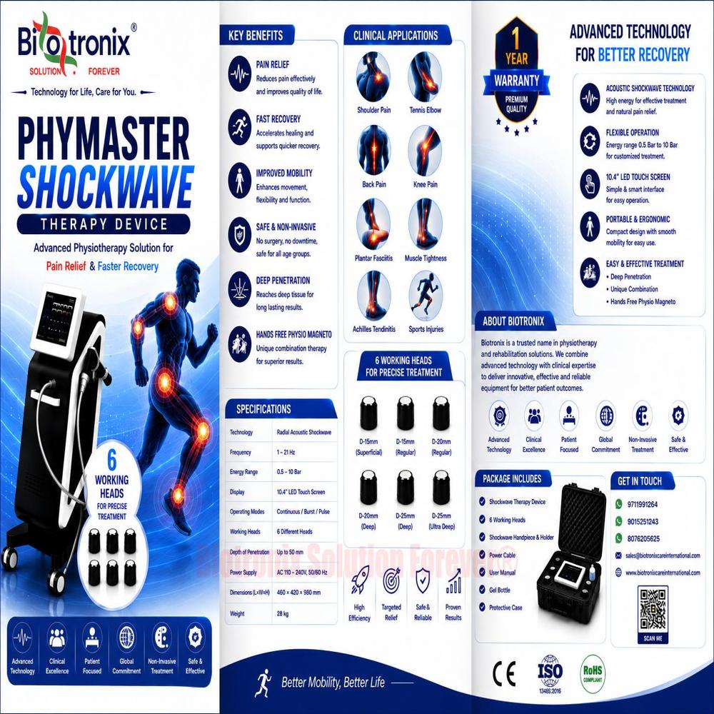 Advanced Phymaster Premium Shockwave Machine for Rehabilitation