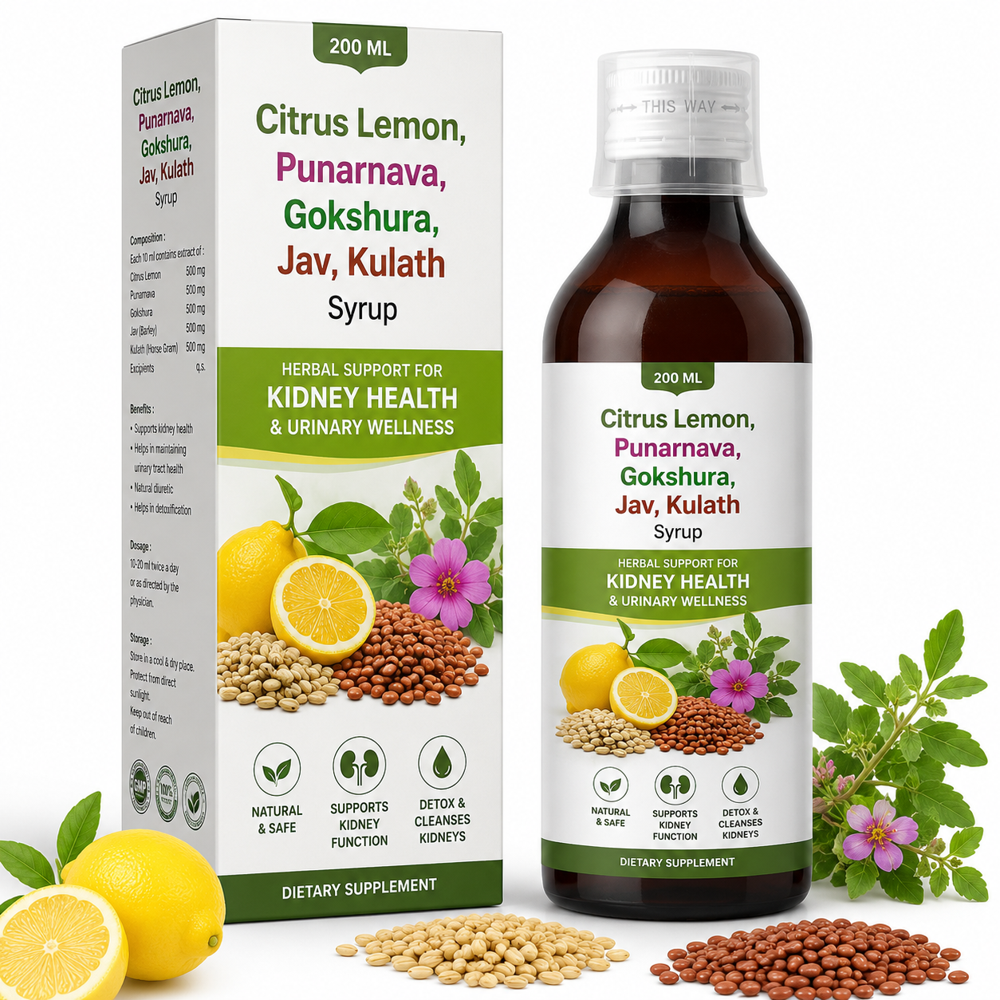 Citrus Lemon, Punarnava , Gokshura , Jav, Kulath Syrup