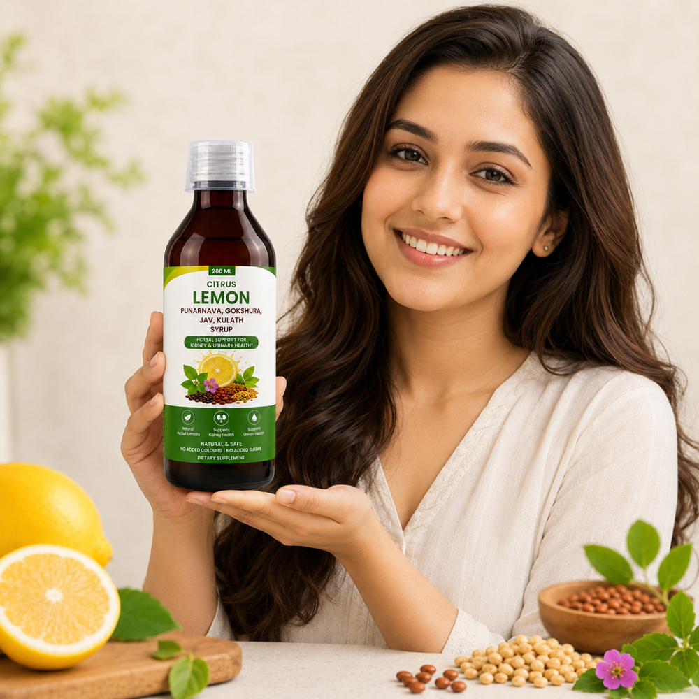 Citrus Lemon, Punarnava , Gokshura , Jav, Kulath Syrup