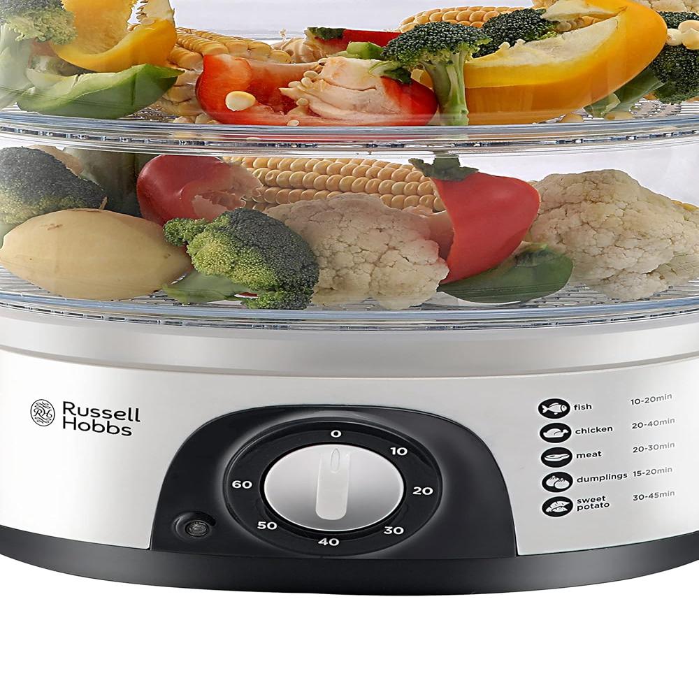 Russell Hobbs Plastic England Rfs800-800 Watt Food Steamer Steam Cooker With 2 Years Manufacturer Warranty(White),?9 litres