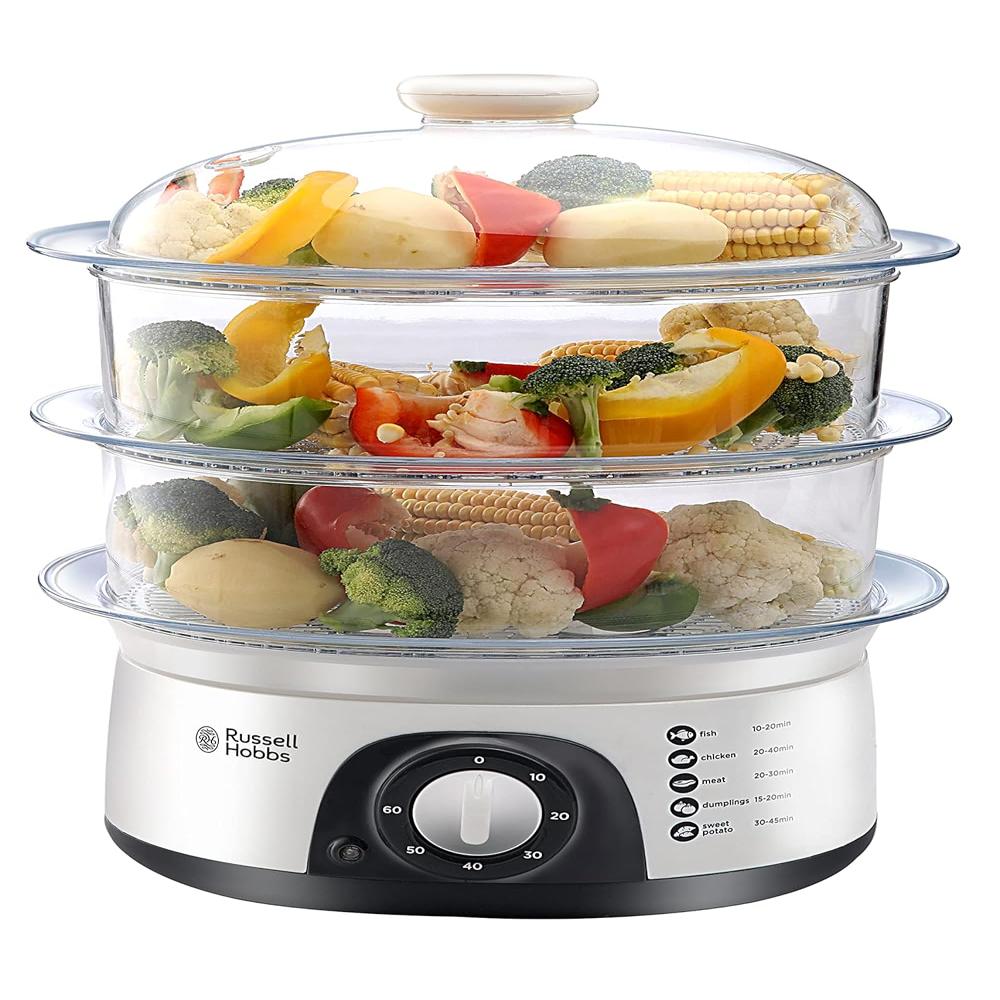 Russell Hobbs Plastic England Rfs800-800 Watt Food Steamer Steam Cooker With 2 Years Manufacturer Warranty(White),?9 litres