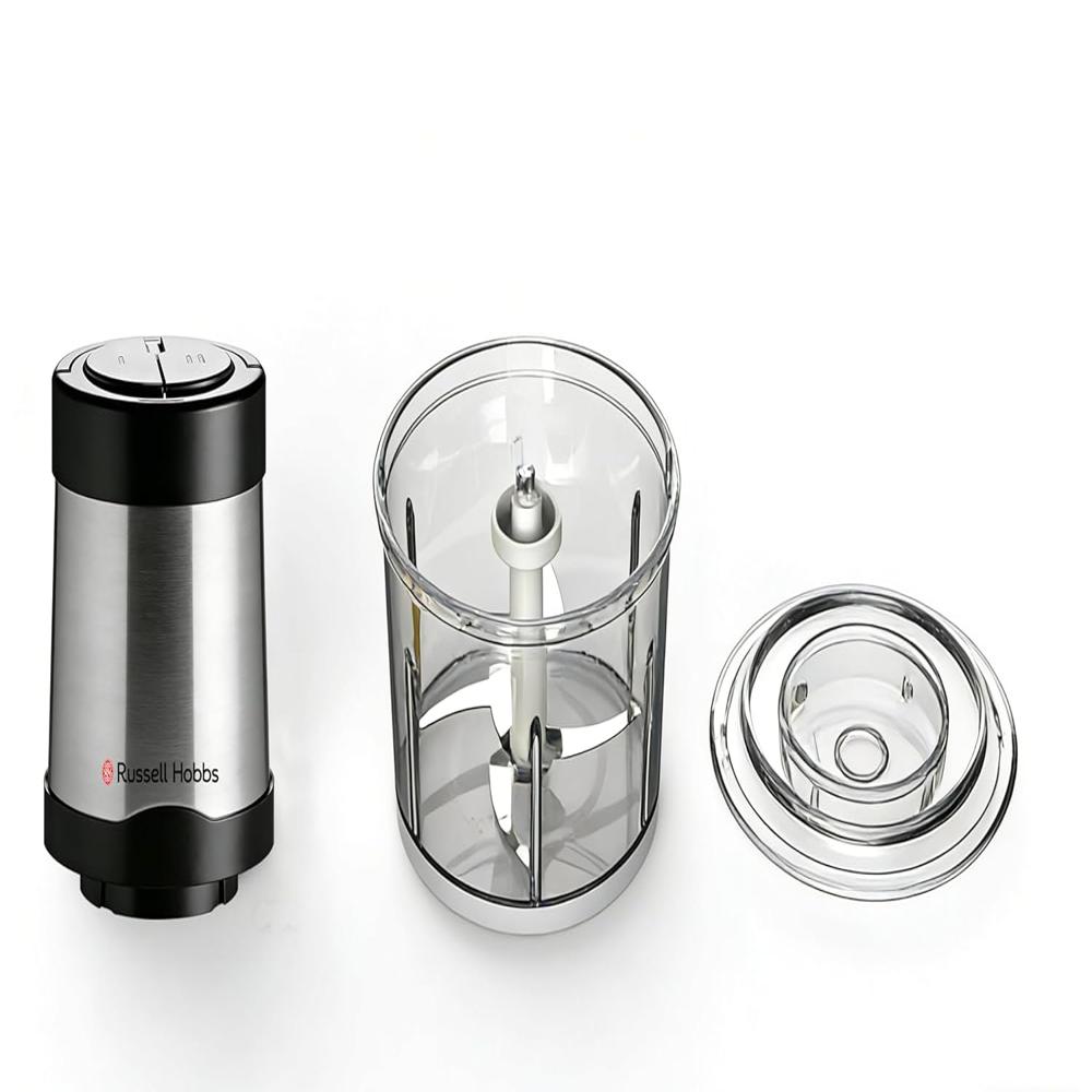 Russell Hobbs ChopQuick 700ml Food Chopper 300W Compact Electric Chopper | SS304 6-Blade | Variable Speed with Turbo | Portable Mini Chopper with Handle & Safety Lock