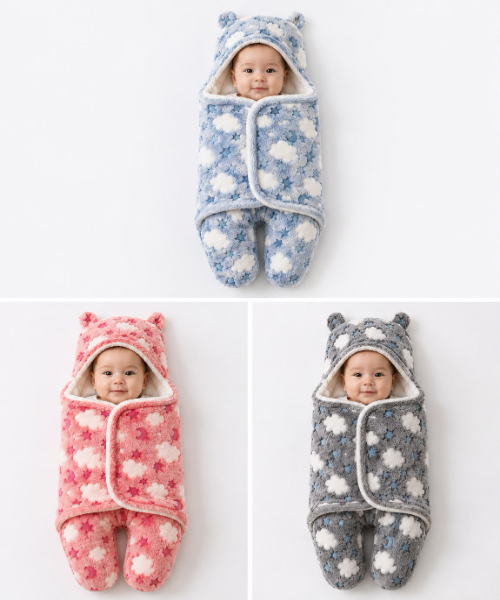 Printed Baby Hooded Wrapper