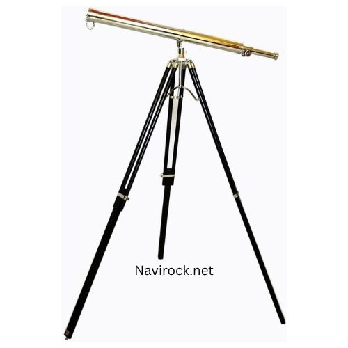 Designer Telescope Nautical Chrome/Nickel Brass Polish Single Barrel Style with  Handmade Wooden  Tripod