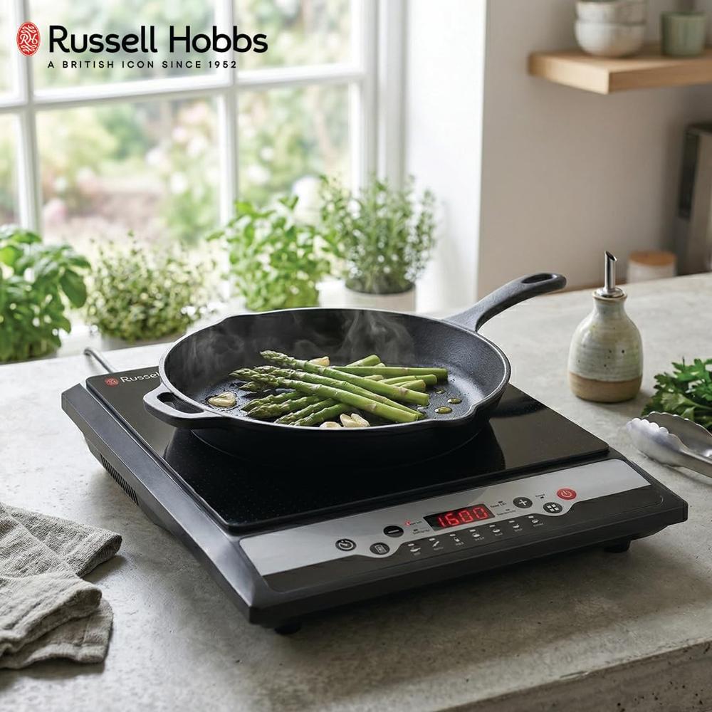 Russell Hobbs Induction Cooktop 1400W (RIC1400) with 7 Preset Functions, 