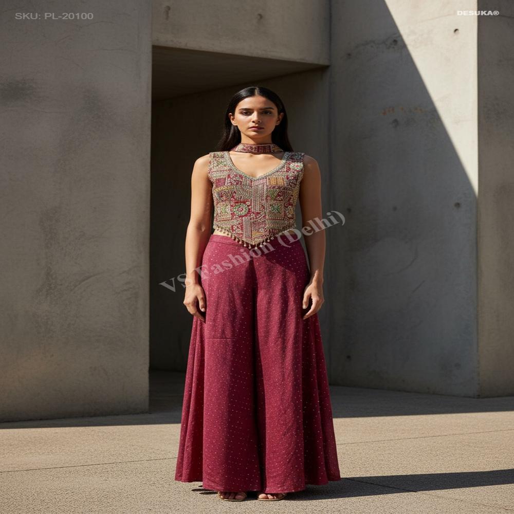 PL-20100_Shorti Kurti Skirt Suit