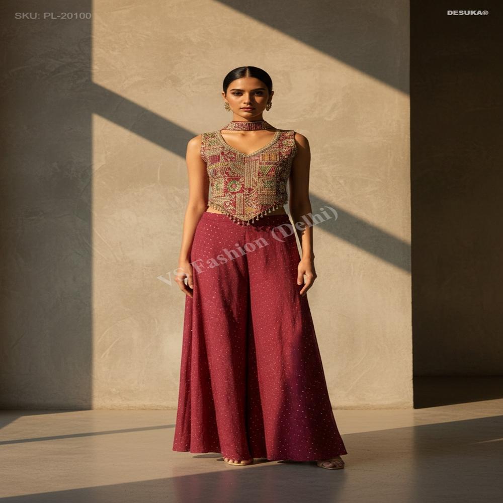 PL-20100_Shorti Kurti Skirt Suit