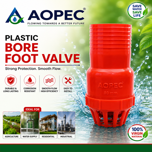 Nipple Bore Foot Valve - Color: Red