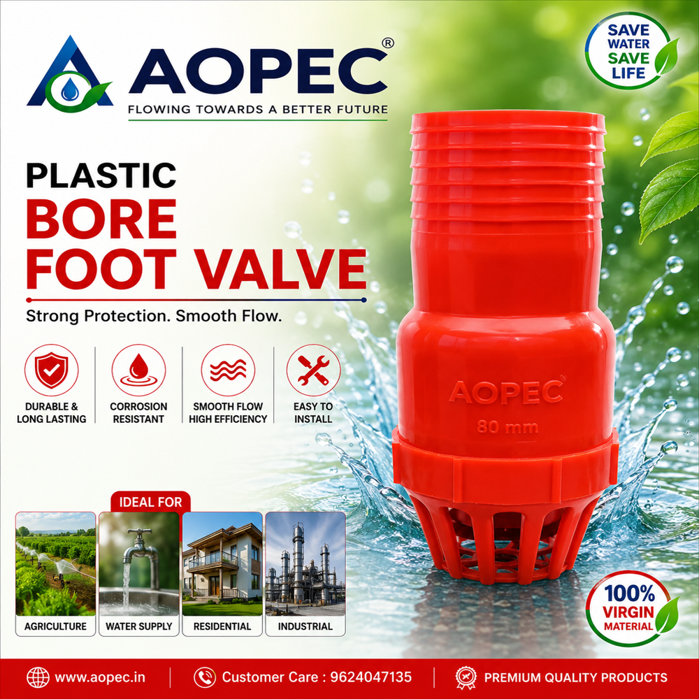 Nipple Bore Foot Valve - Color: Red