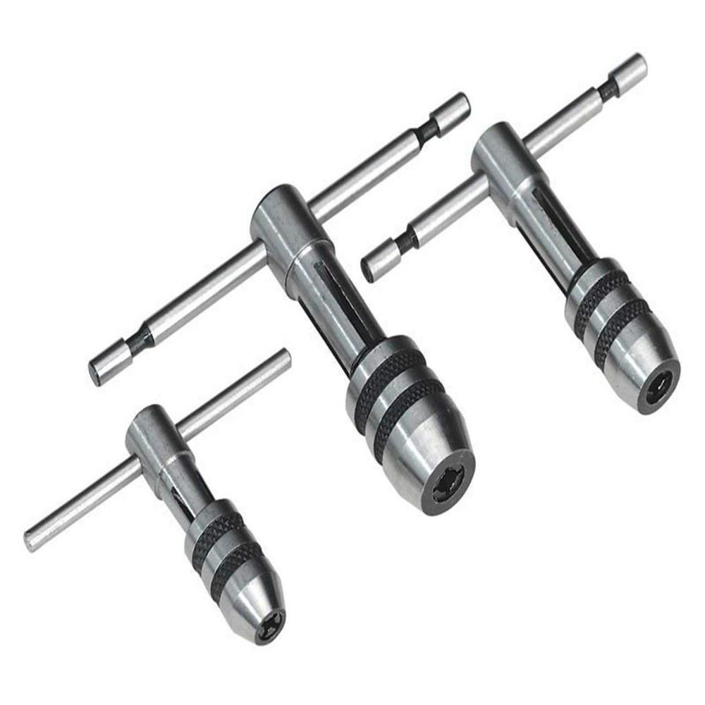Steel T-Handle Tap Wrench - Solid jaw Pack of 3Pcs 1/16INCH T0 1/2INCH