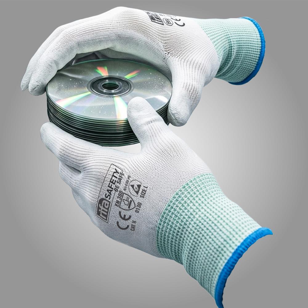 Rifa Safety ESD PU Antistatic Polyurethane Coated Precision Gloves