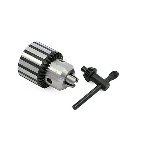 High Precision Industrial 1-13 mm Taper Heavy Drill Chuck with Key - All Steel, Hardened Jaws, Knurled Grips