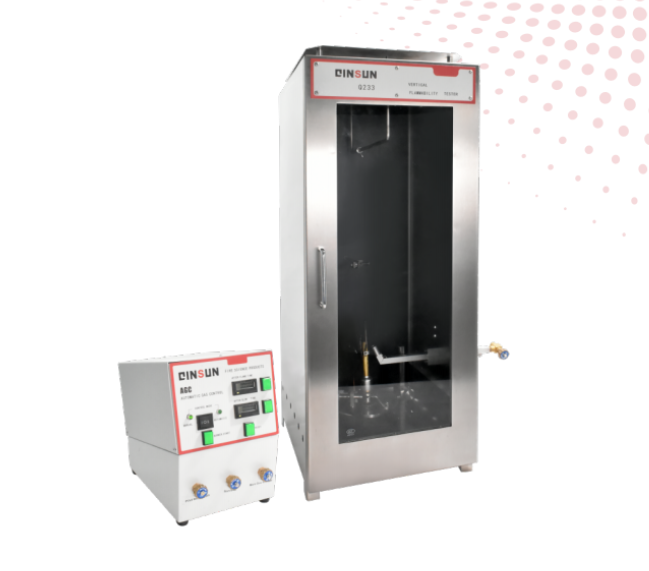 ASTM D6413 Vertical Flame Test Chamber for Textiles - Stainless Steel, 430x230x1160mm, Microprocessor Control, Integrated Exhaust System