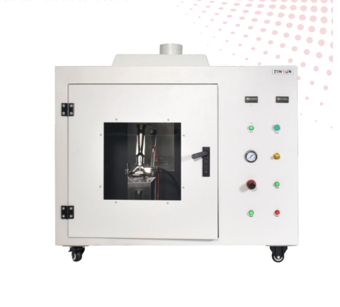 EN 13773 Curtain and Textile Flame Spread Test Equipment - Stainless Steel Chamber, 1150x600x1350mm, Microprocessor Control, USB/RS232 Data Export, Safety Interlocks