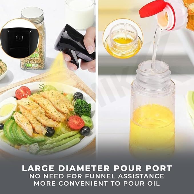 Oil Spray Dispenser Cooking 200ml Olive Oil Spray Bottle Refillable Food Grade Oil Vinegar