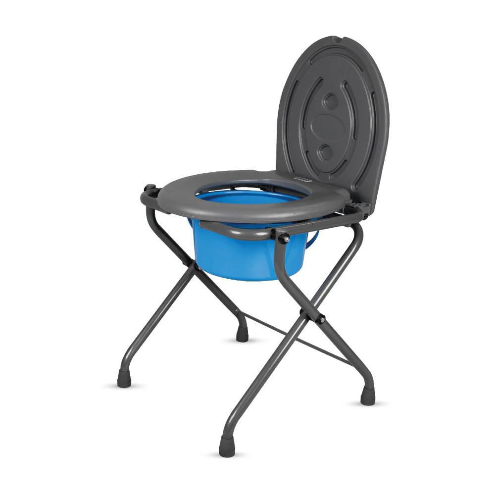 Comfort - Medipedic Commode Foldable Commode Light Weight 100Kg Weight Bearig Capacity (Grey)