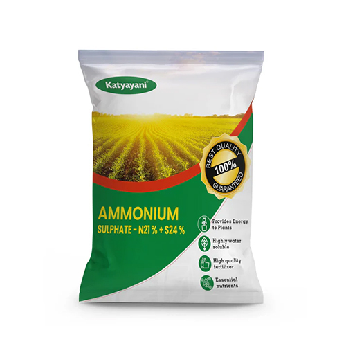 Katyayani Ammonium Sulphate Fertilizer - Granular White, 21% Nitrogen, 24% Sulphur, Quick Release, Eco-Friendly