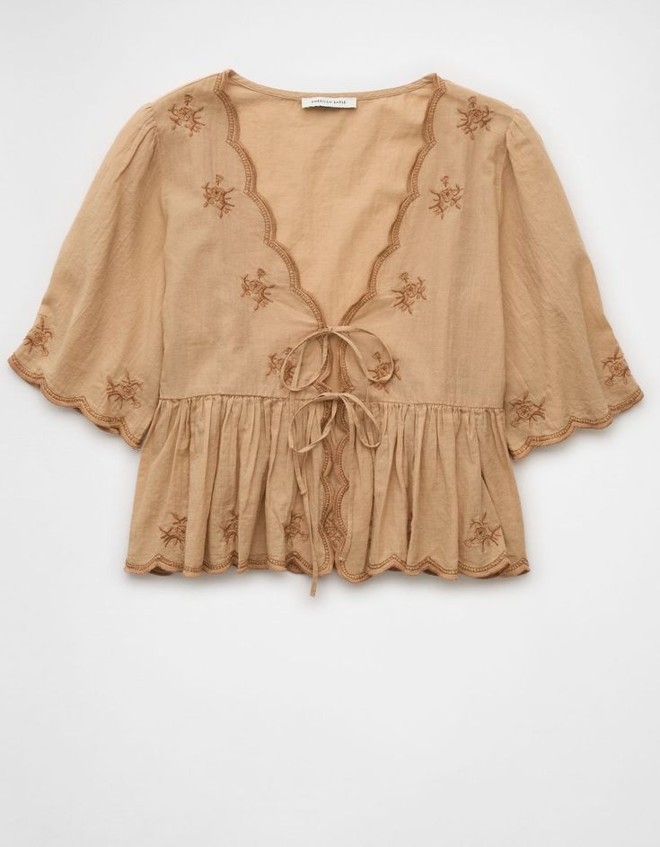 Front Tie Top - Color: Multicolor