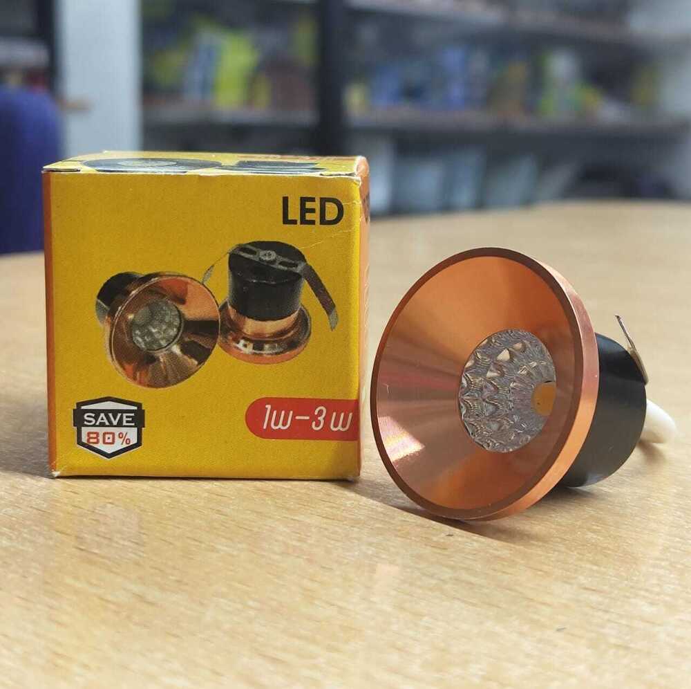 1Wa 3W Rose Gold Metal Button Light