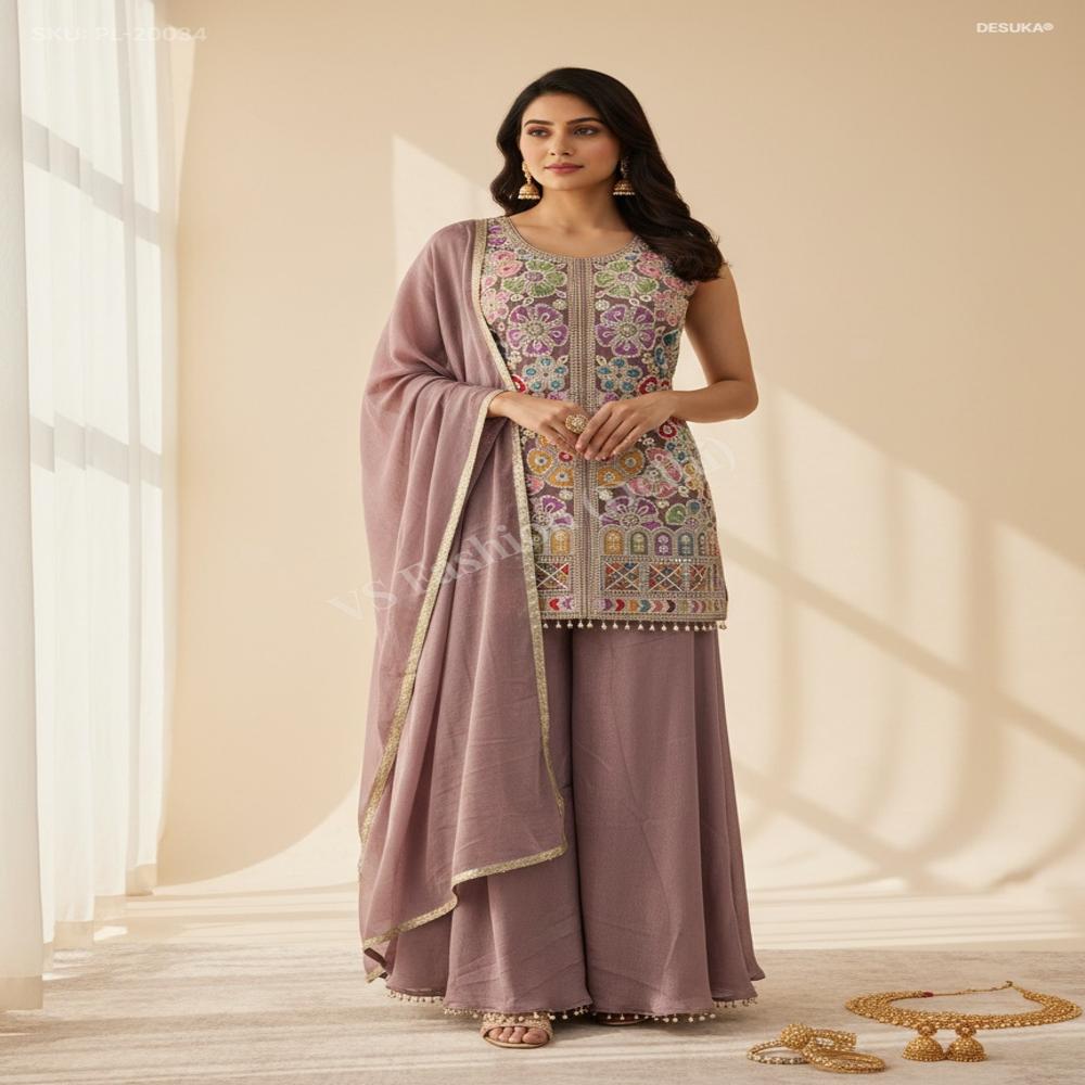 PL-20034_Chiffon Palazzo Suit