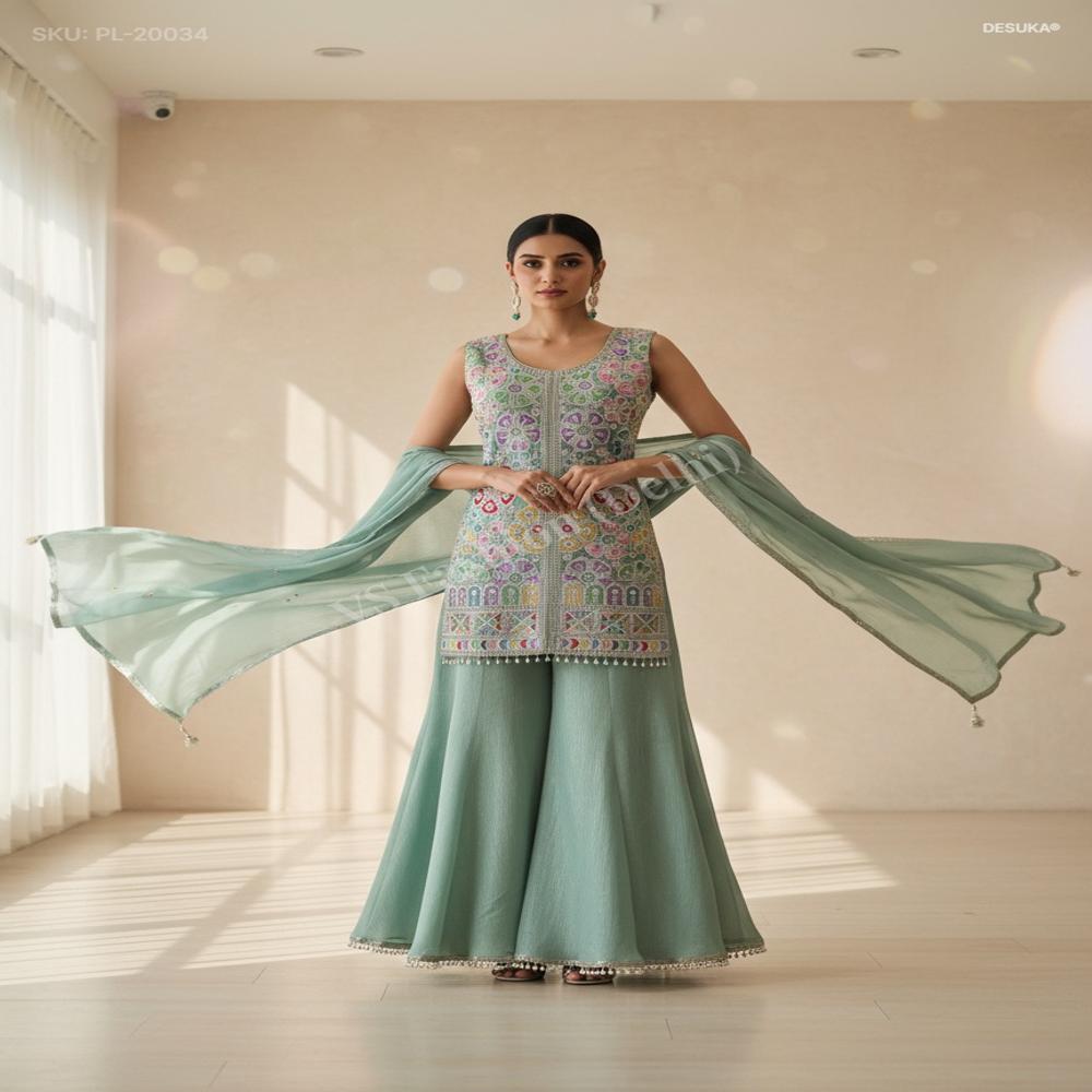 PL-20034_Chiffon Palazzo Suit