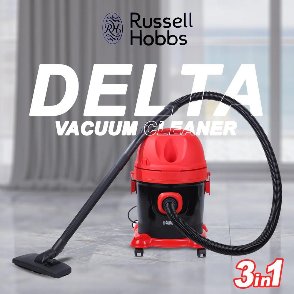 Russell Hobbs RVAC2000WD 2000 Watt 3 in 1 Wet and Dry Multi-Purpose Vacuum Cleaner with Reusable Dust Bag and Powerful Suction (18 KPA) & Blower Function (2 Year Manufacturer Warranty) (Black)