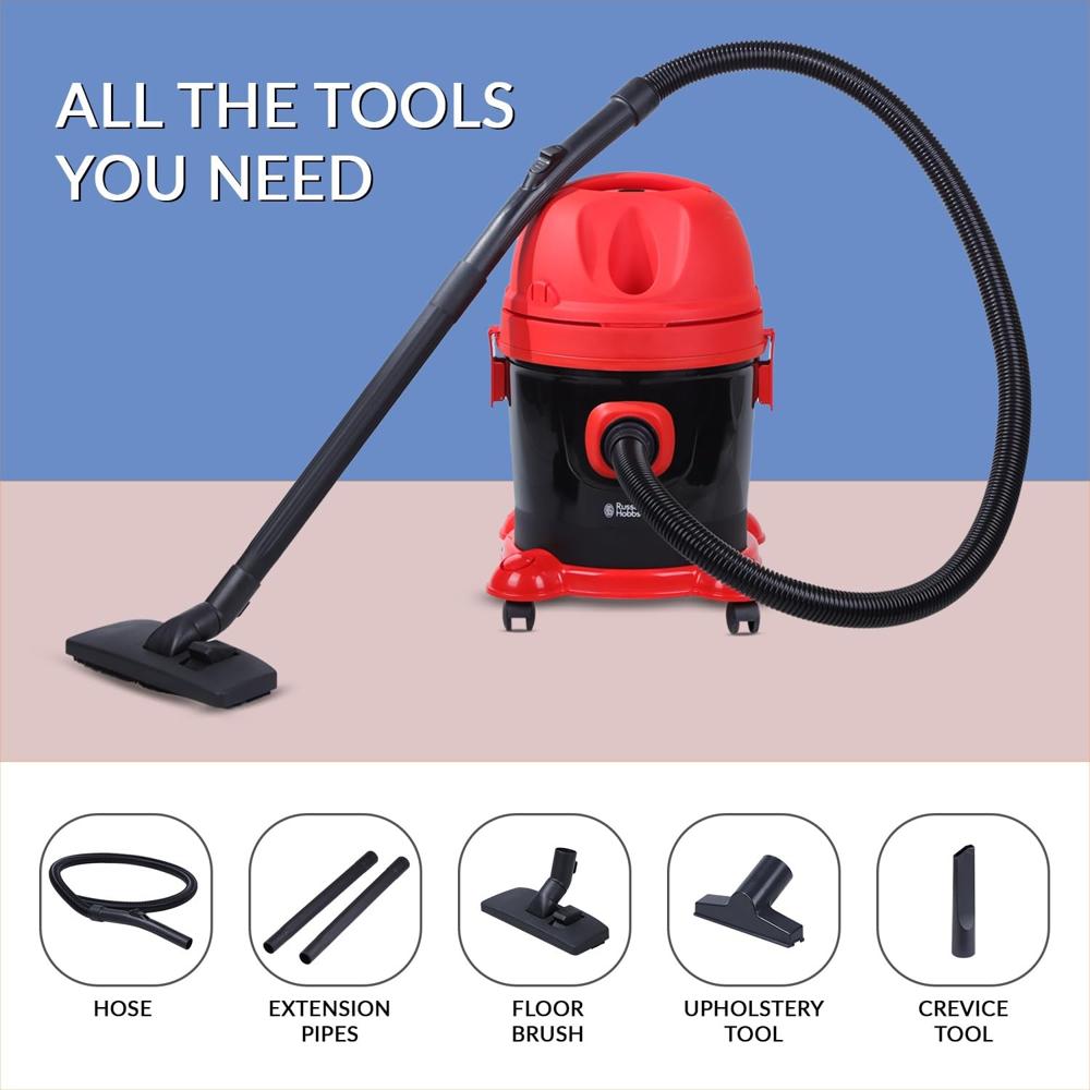 Russell Hobbs RVAC2000WD 2000 Watt 3 in 1 Wet and Dry Multi-Purpose Vacuum Cleaner with Reusable Dust Bag and Powerful Suction (18 KPA) & Blower Function (2 Year Manufacturer Warranty) (Black)