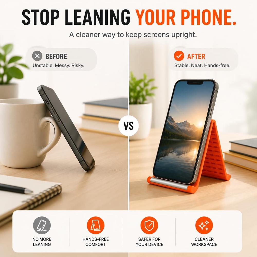 Portable Flexible Silicone Mobile Stand  Anti-Slip Phone Holder