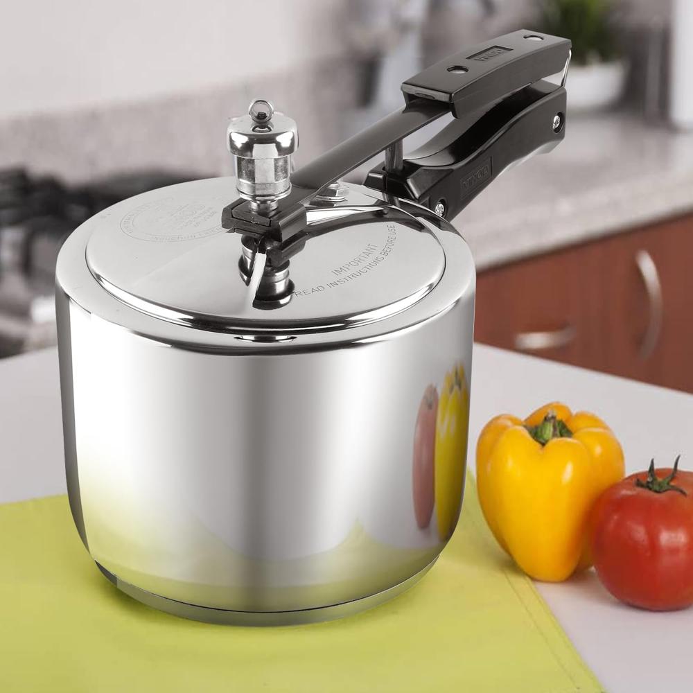 Vinod Stainless Steel Inner Lid Pressure Cooker - 2 Litre/Sandwich Bottom Cooker/Induction and Gas Base/ISI and CE Certified - 2 Years Warranty