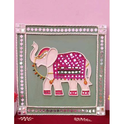 12x12 Inch Elephant Lippan Wall Art