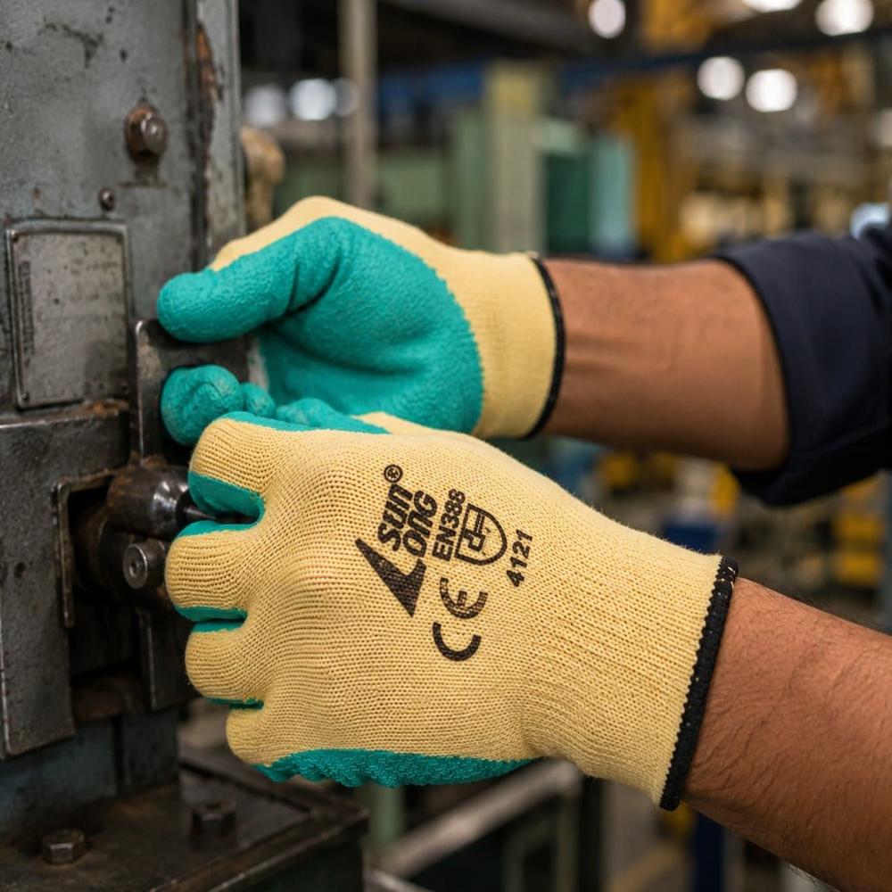 Latex Dip( Yellow / Green) Gloves