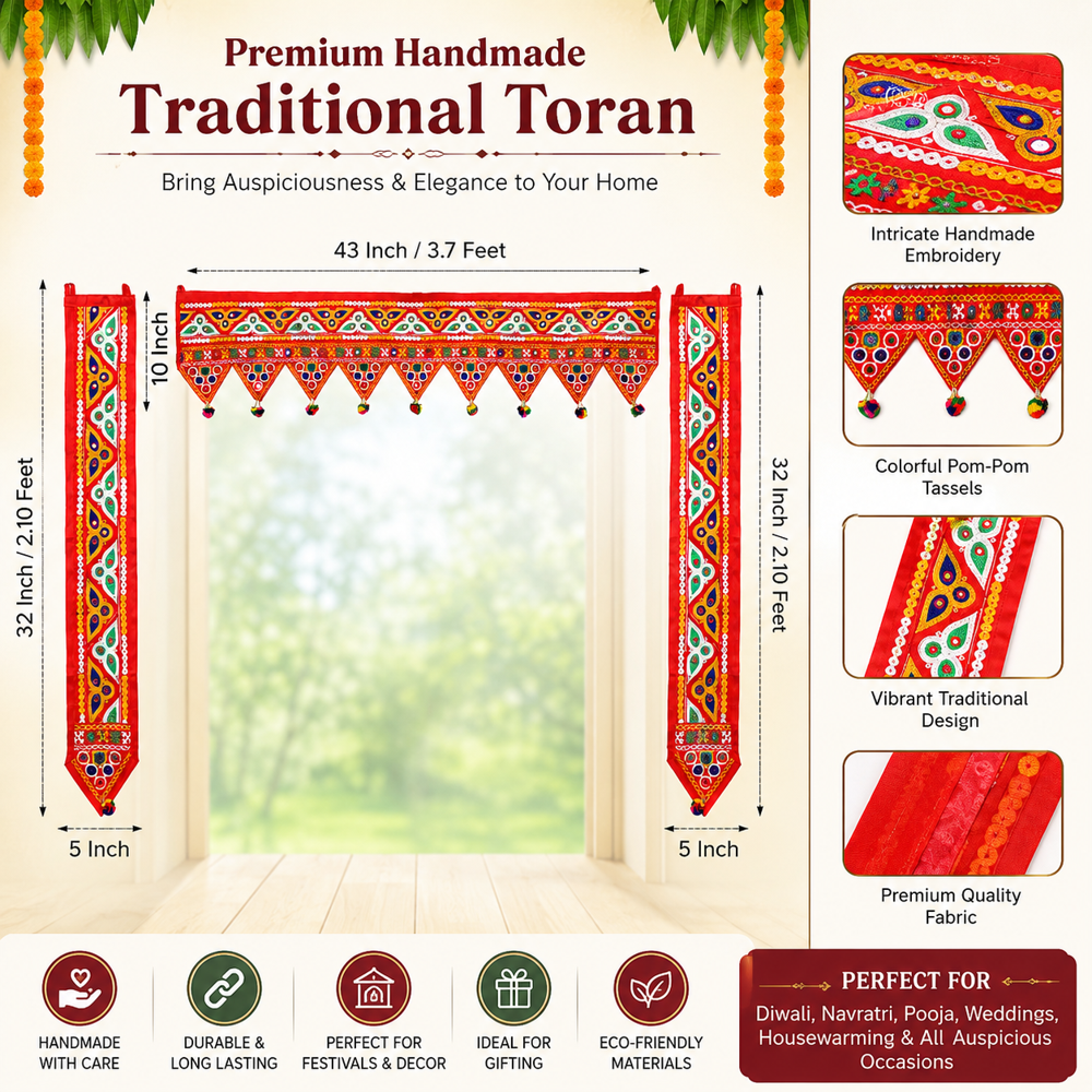 KRISHNA HANDLOOM Gujarati Toran for Home Entrance B 9