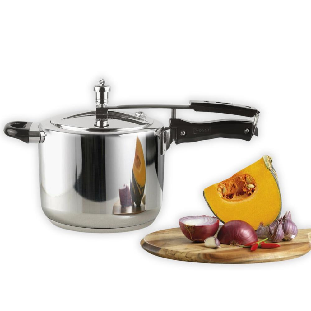 Vinod Stainless Steel Inner Lid Pressure Cooker - 5 Litre | Sandwich Bottom Cooker | Induction and Gas Base | ISI and CE Certified - 2 Years Warranty