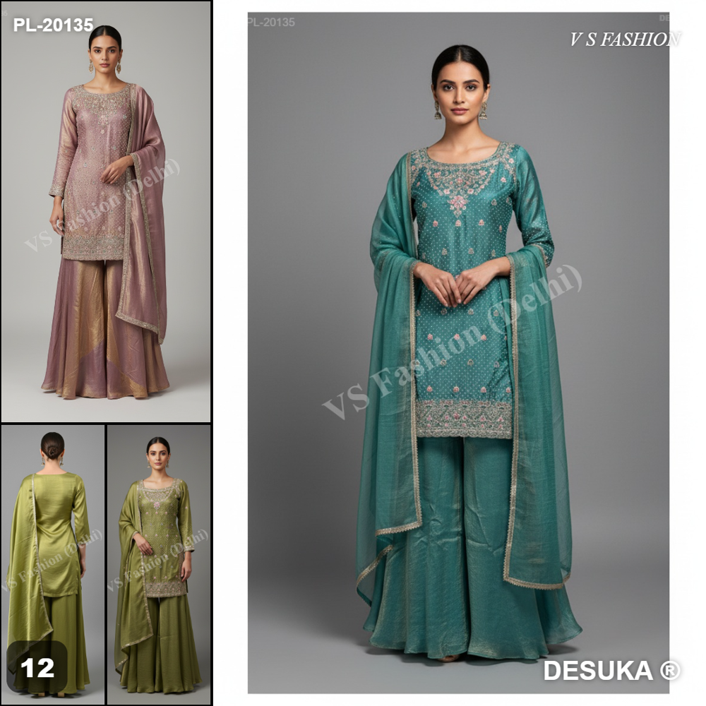 PL-20135_Floral Embroidery Straight Suit