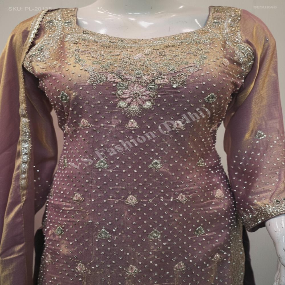 PL-20135_Floral Embroidery Straight Suit