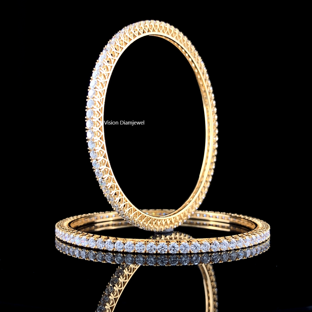 Eternal Glow Natural Diamond Single Line Bangles Wrap Your Wrists in Love