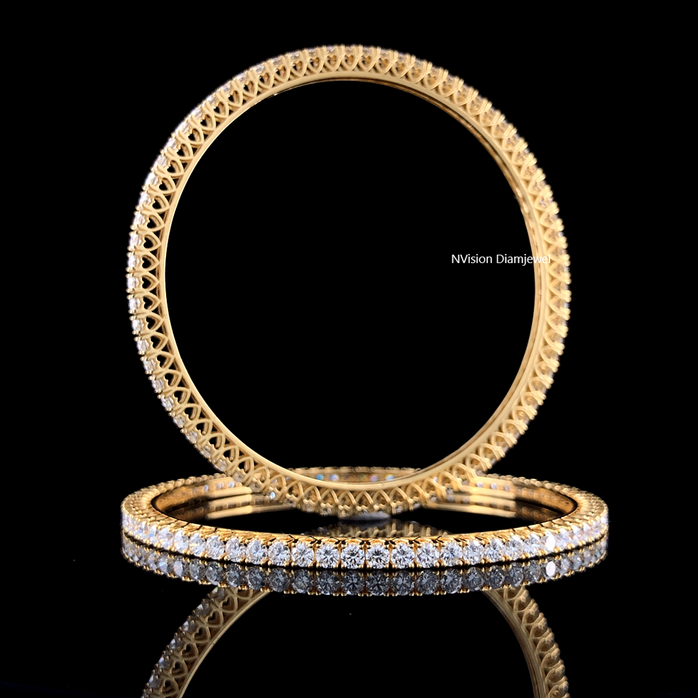 Eternal Glow Natural Diamond Single Line Bangles Wrap Your Wrists in Love
