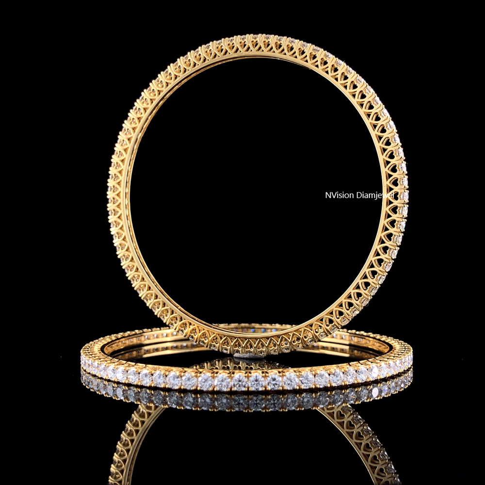 Eternal Glow Natural Diamond Single Line Bangles Wrap Your Wrists in Love