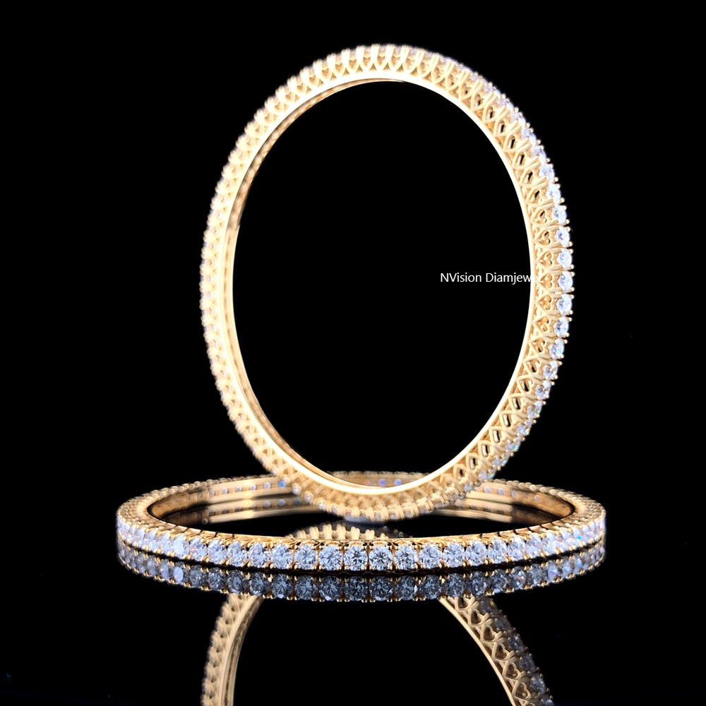 Eternal Glow Natural Diamond Single Line Bangles Wrap Your Wrists in Love