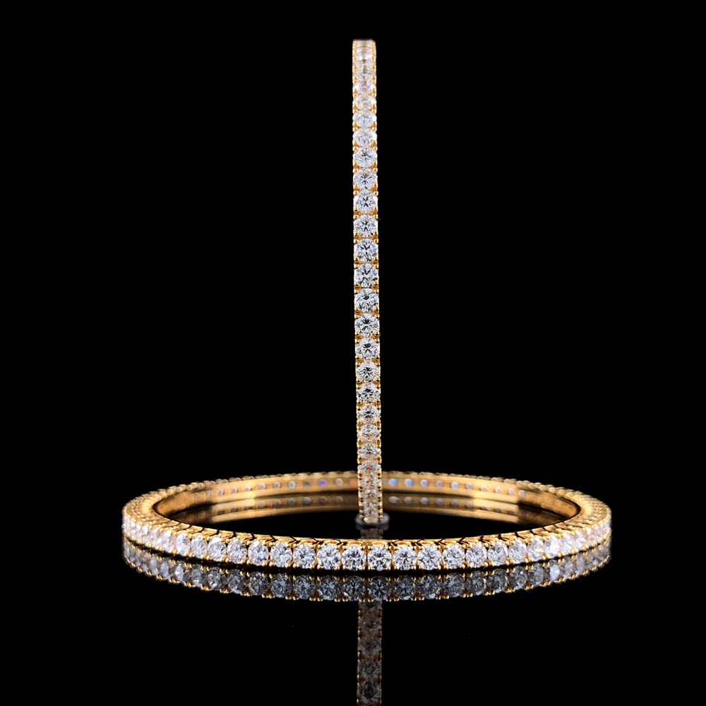 Eternal Glow Natural Diamond Single Line Bangles Wrap Your Wrists in Love